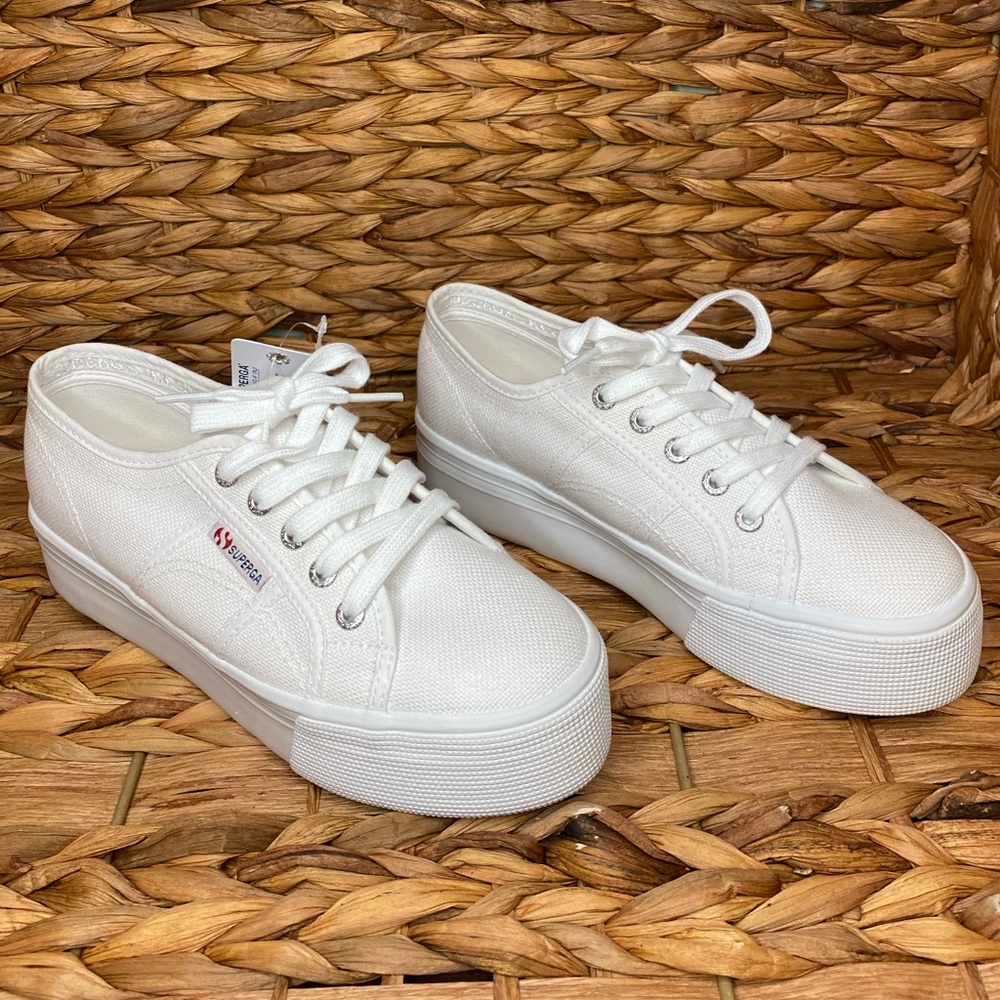 Superga White Platform Sneakers